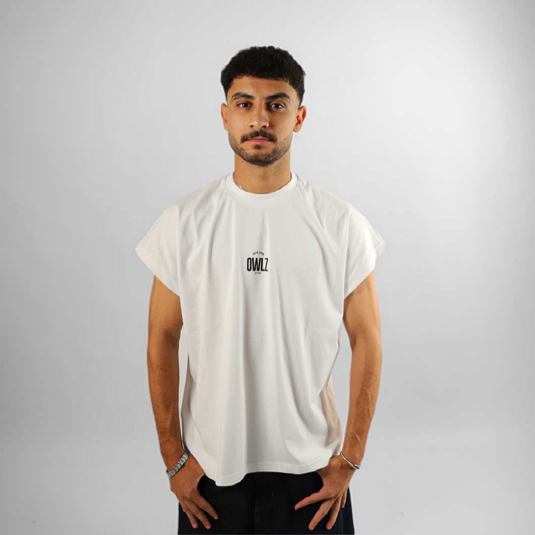 WHITE NIGHT CULTURE SLEEVELESS TEE