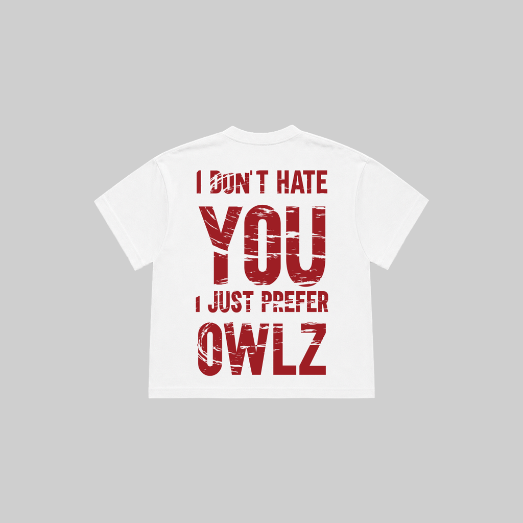 NO HATE JUST OWLZ BOXY TEE