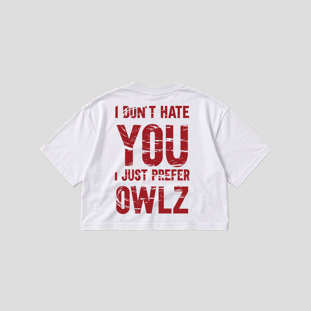 NO HATE JUST OWLZ BOXY TEE